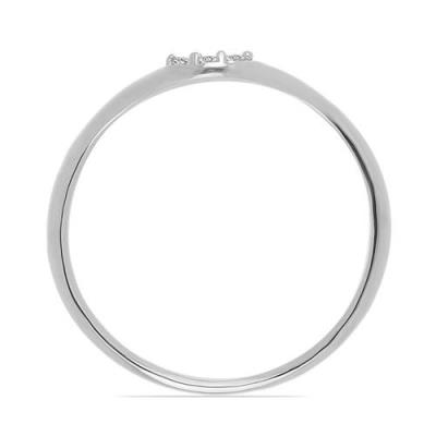 BUY 925 SILVER WHITE DOUBLE CUT DIAMOND GEMSTONE  RING